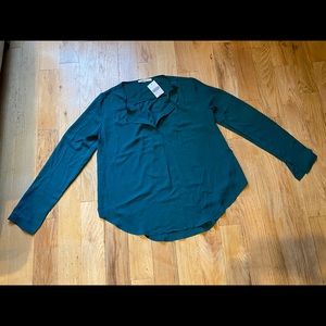 Sheer hunter green top